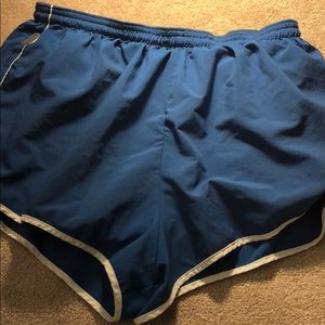 Blue running shorts